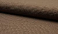 100% Cotton WAFFLE Honeycomb Pique Fabric Material - BROWN